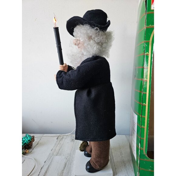 Enchanted forest scrooge vintage elf clock motionette Xmas decor 24-in - Picture 6 of 11